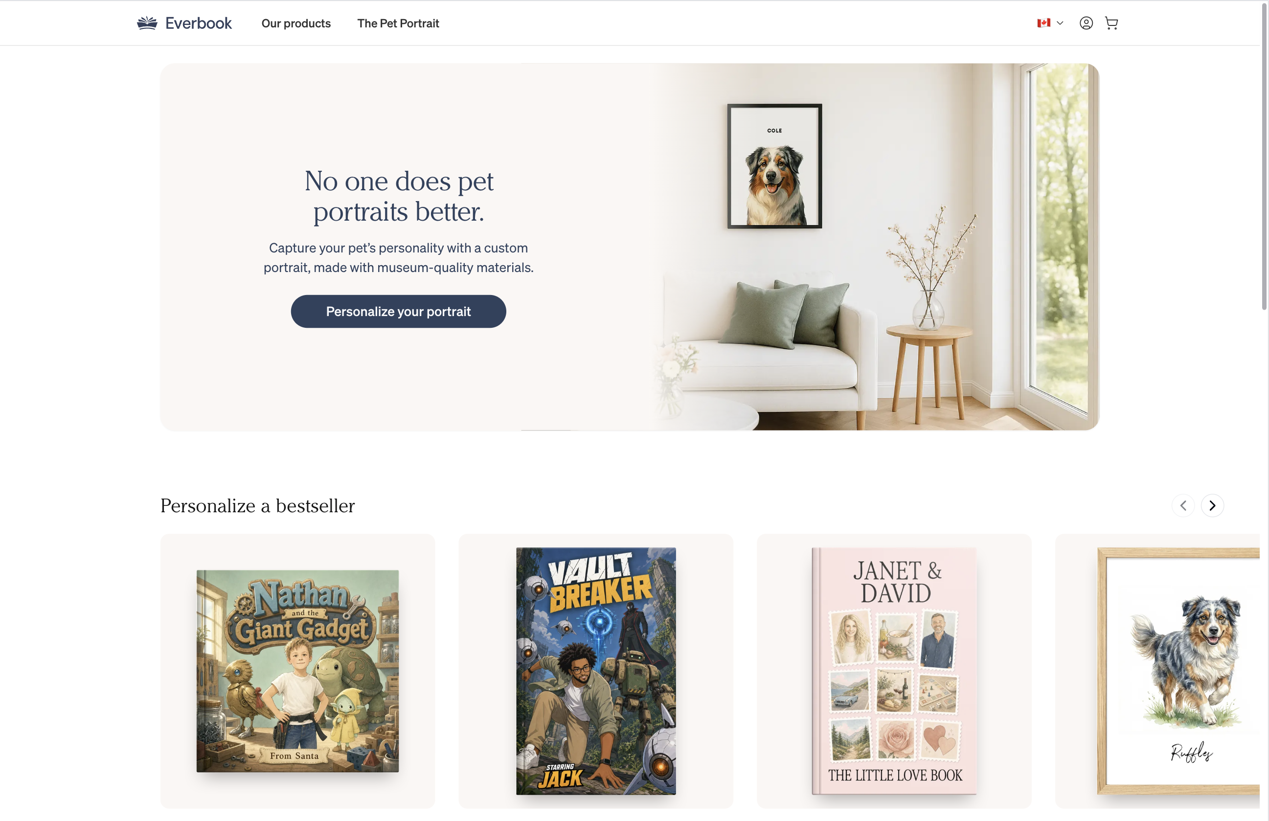 Multi-category storefront home — memoir plus additional product lines
